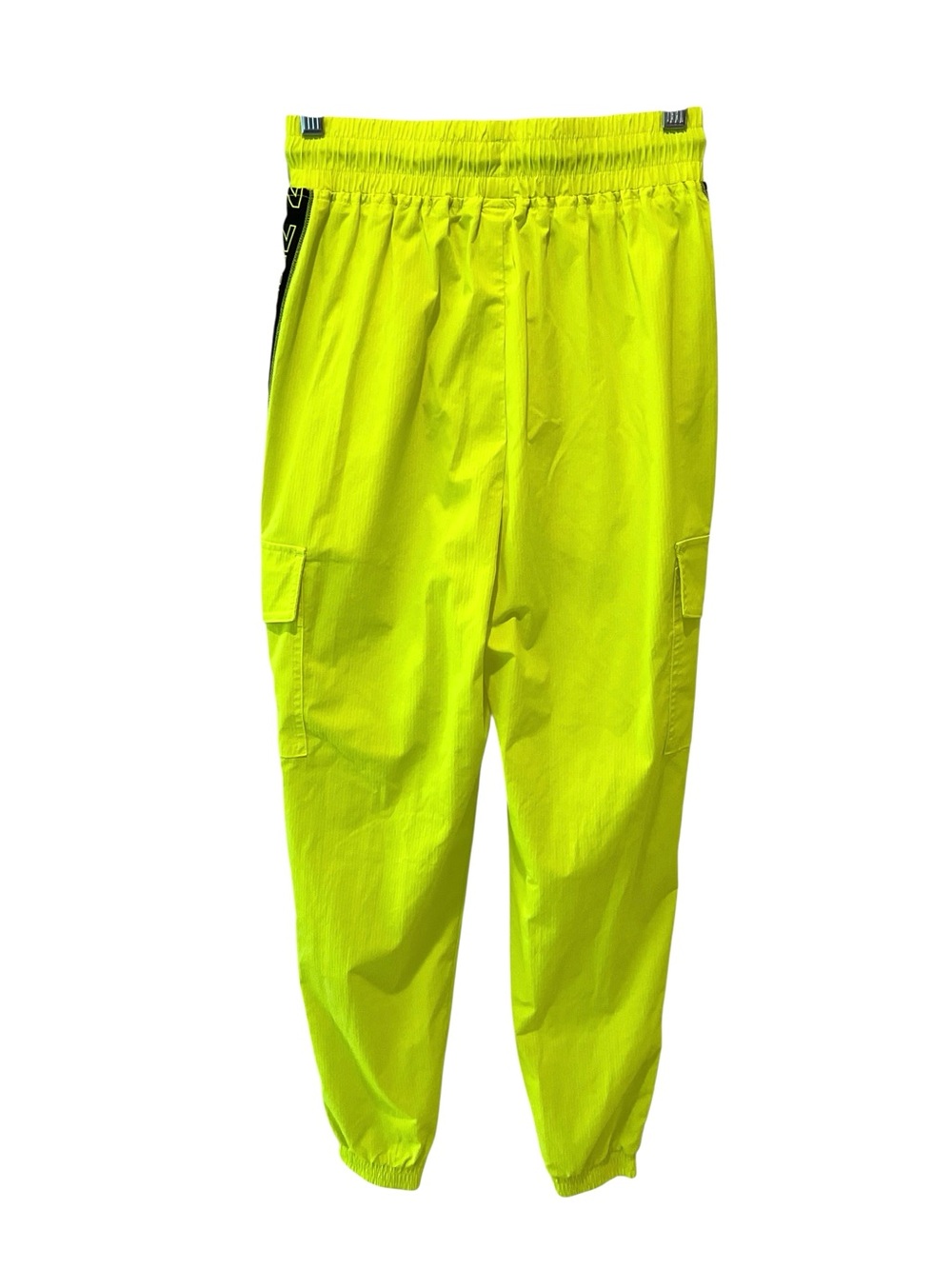 Zumba Neon Yellow Cargo Jogger Pants XS Logo Tape Dance Fitness NWOT - Picture 4 of 7